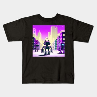 Synthwave city of the future Kids T-Shirt
